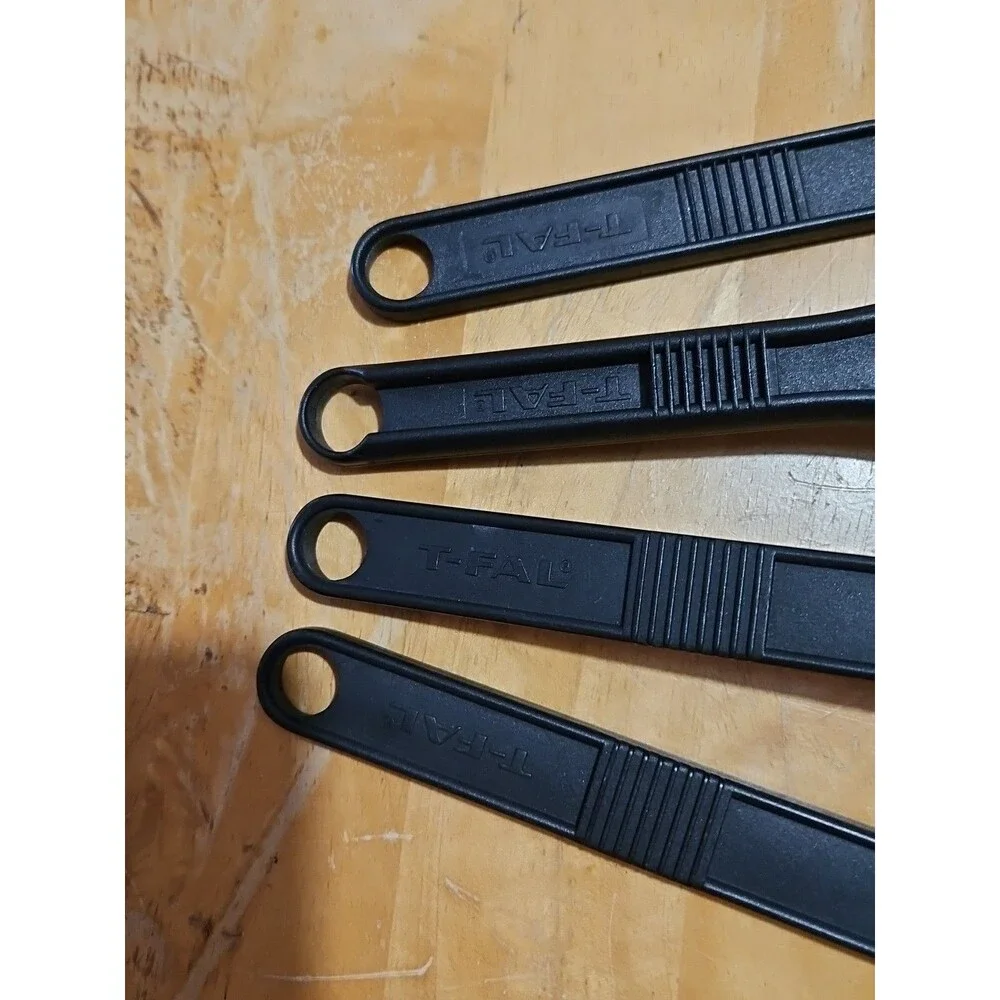 Set Of 4 Vintage T-Fal Black Nylon Kitchen Tools Flipper, Masher, Spoon, Spatula